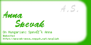 anna spevak business card